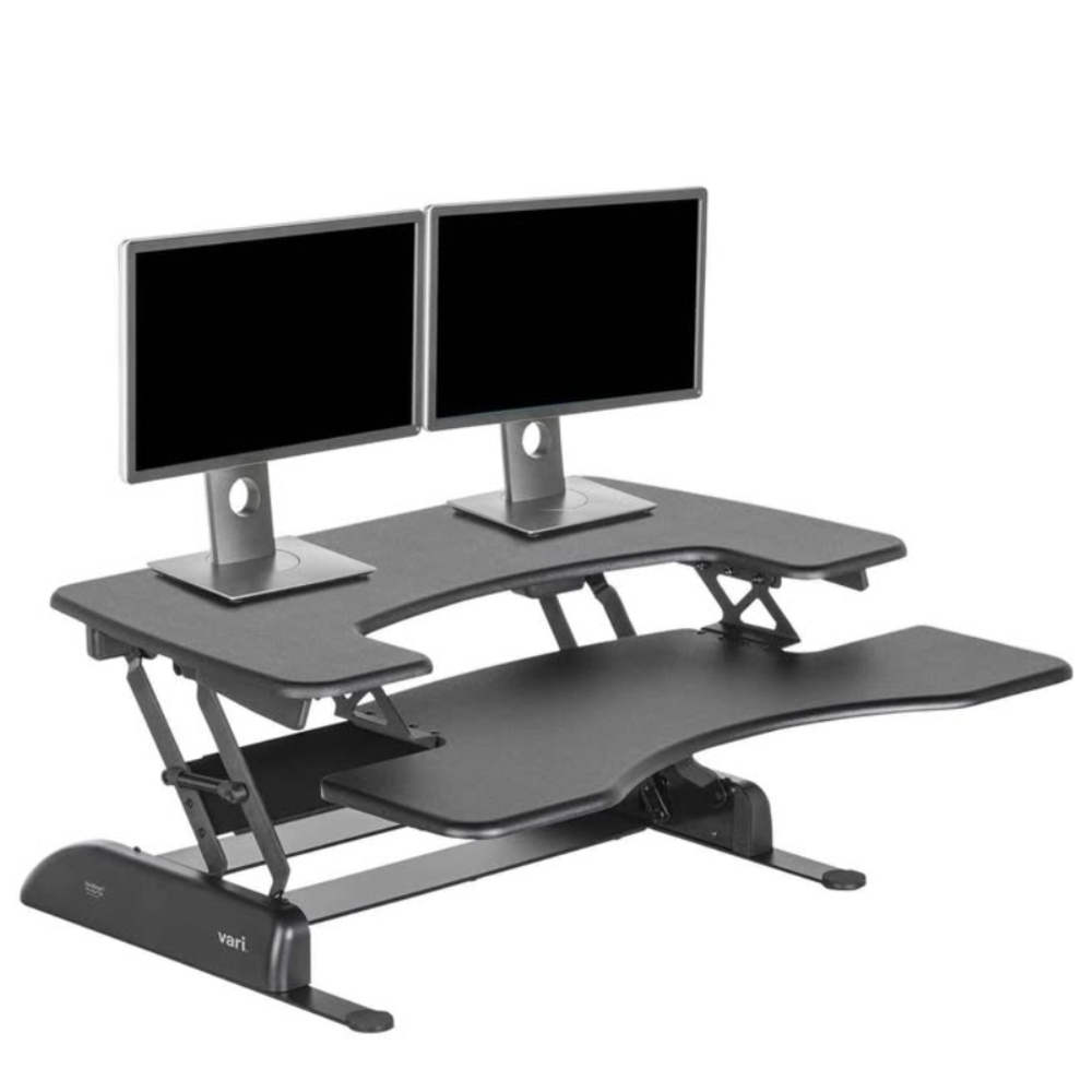 Ergonomic Black Desk Converter by